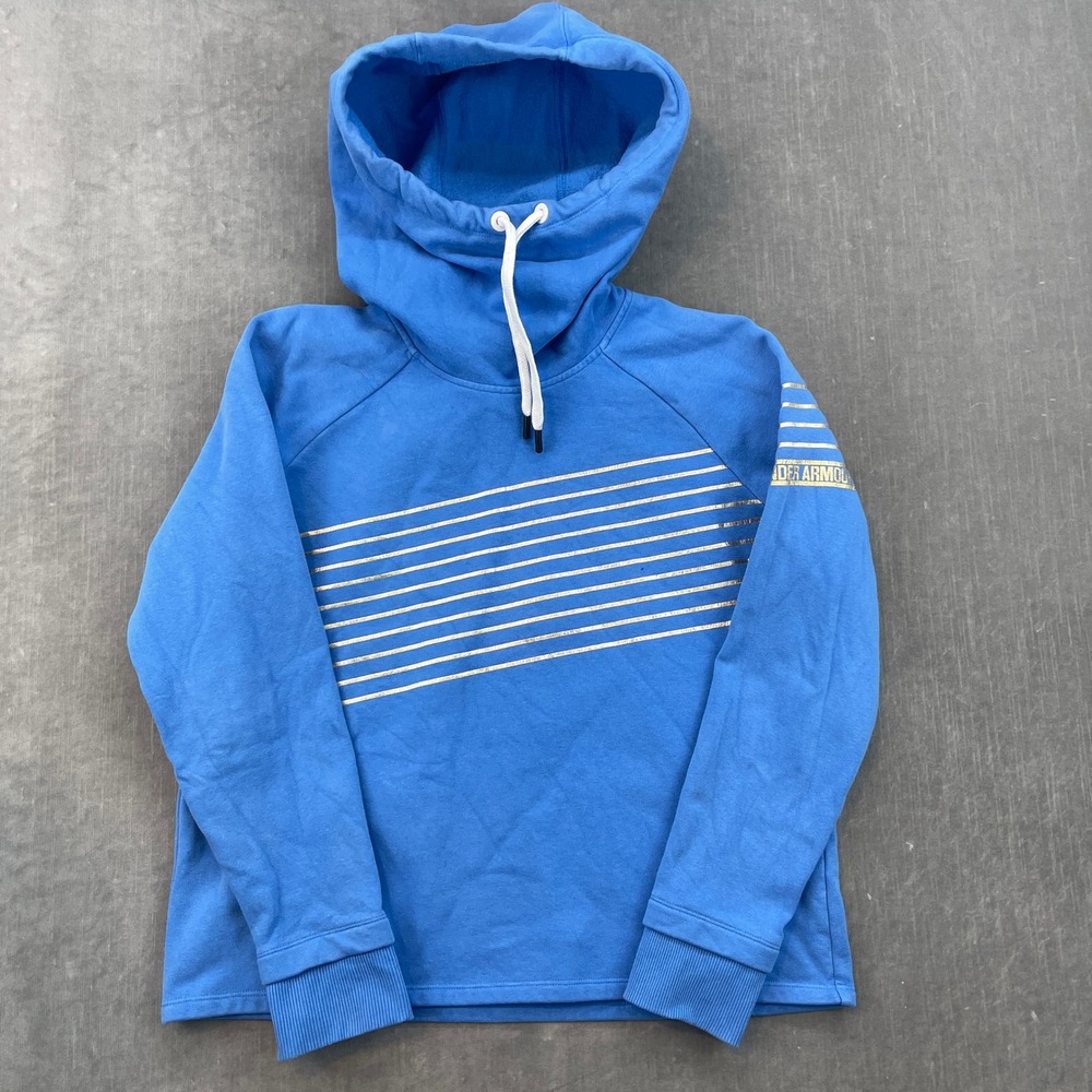 Under Armour Women's Small Blue Athletic Hoodie Sweatshirt‎ Loose Fit